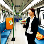 **Image:** A person making environmentally conscious choices in daily life (using public transport, buying energy-efficient appliances, eating less meat) to reduce their personal carbon footprint. Visual style: Bright and positive, emphasizing individual action.