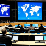 International Climate Conference**

"Delegates from various nations, fully clothed in professional business attire, discussing carbon budget policies at a UN climate conference. Large screens display charts and graphs illustrating global emissions targets. A diverse group of people actively engaged in discussion. Modern conference center, bright lighting, safe for work, appropriate content, perfect anatomy, natural proportions, professional, family-friendly."

**