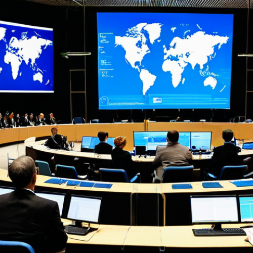International Climate Conference**

"Delegates from various nations, fully clothed in professional business attire, discussing carbon budget policies at a UN climate conference. Large screens display charts and graphs illustrating global emissions targets. A diverse group of people actively engaged in discussion. Modern conference center, bright lighting, safe for work, appropriate content, perfect anatomy, natural proportions, professional, family-friendly."

**