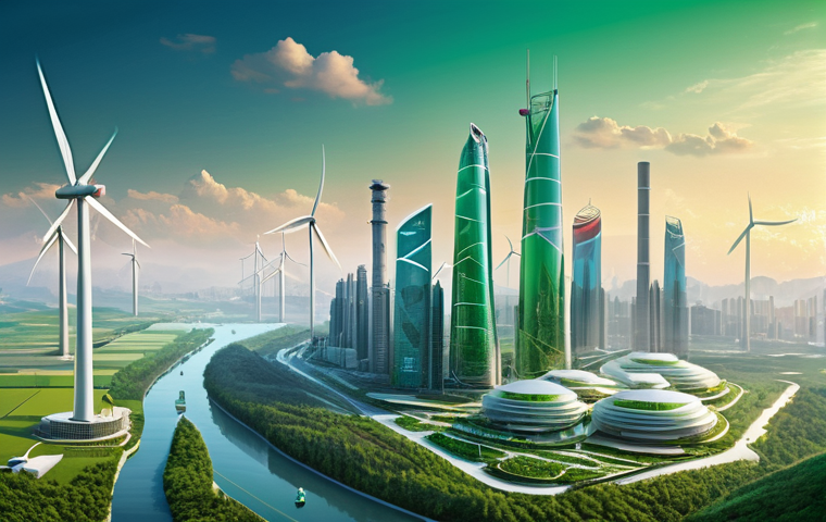탄소예산과 기후 변화 적응 지침 - Image Prompt 1: The Expanding Green Pulse of China's Carbon Market**